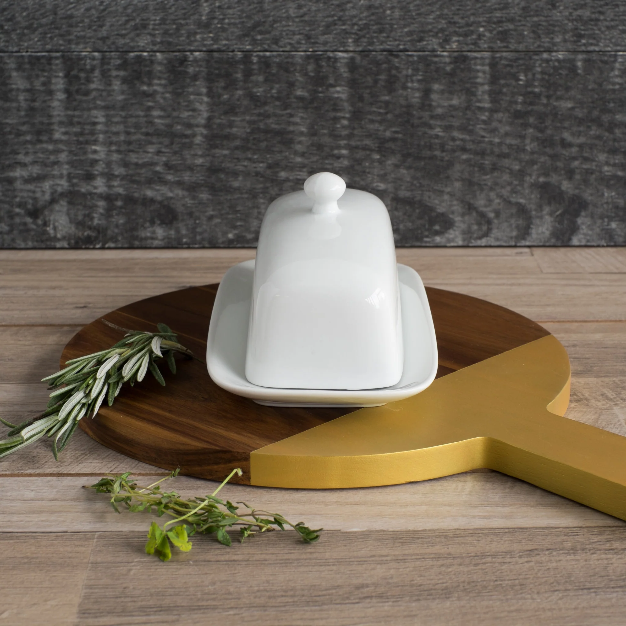 Now Designs Rectangle White Butter Dish