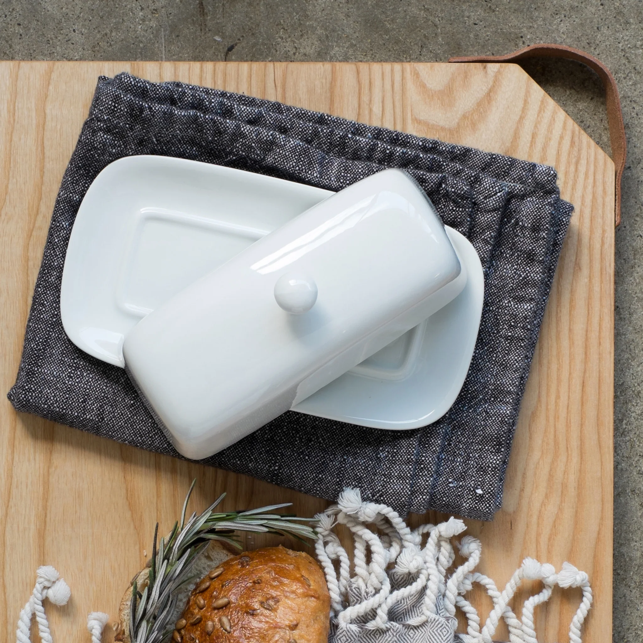 Now Designs Rectangle White Butter Dish