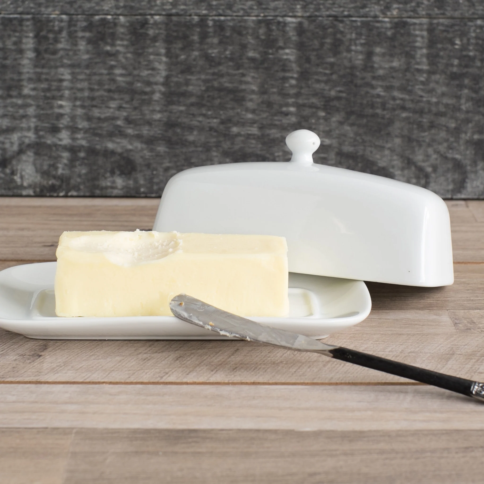 Now Designs Rectangle White Butter Dish