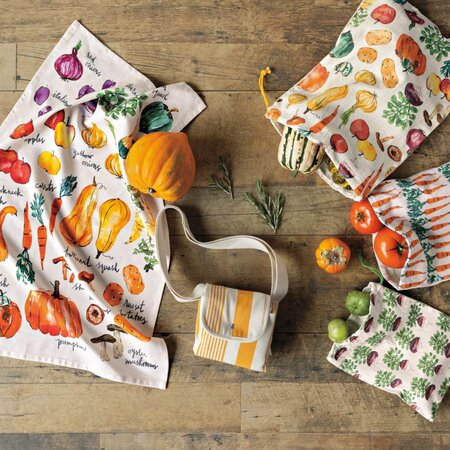 Danica Ochre Stripe Fold Up Fresh Tote