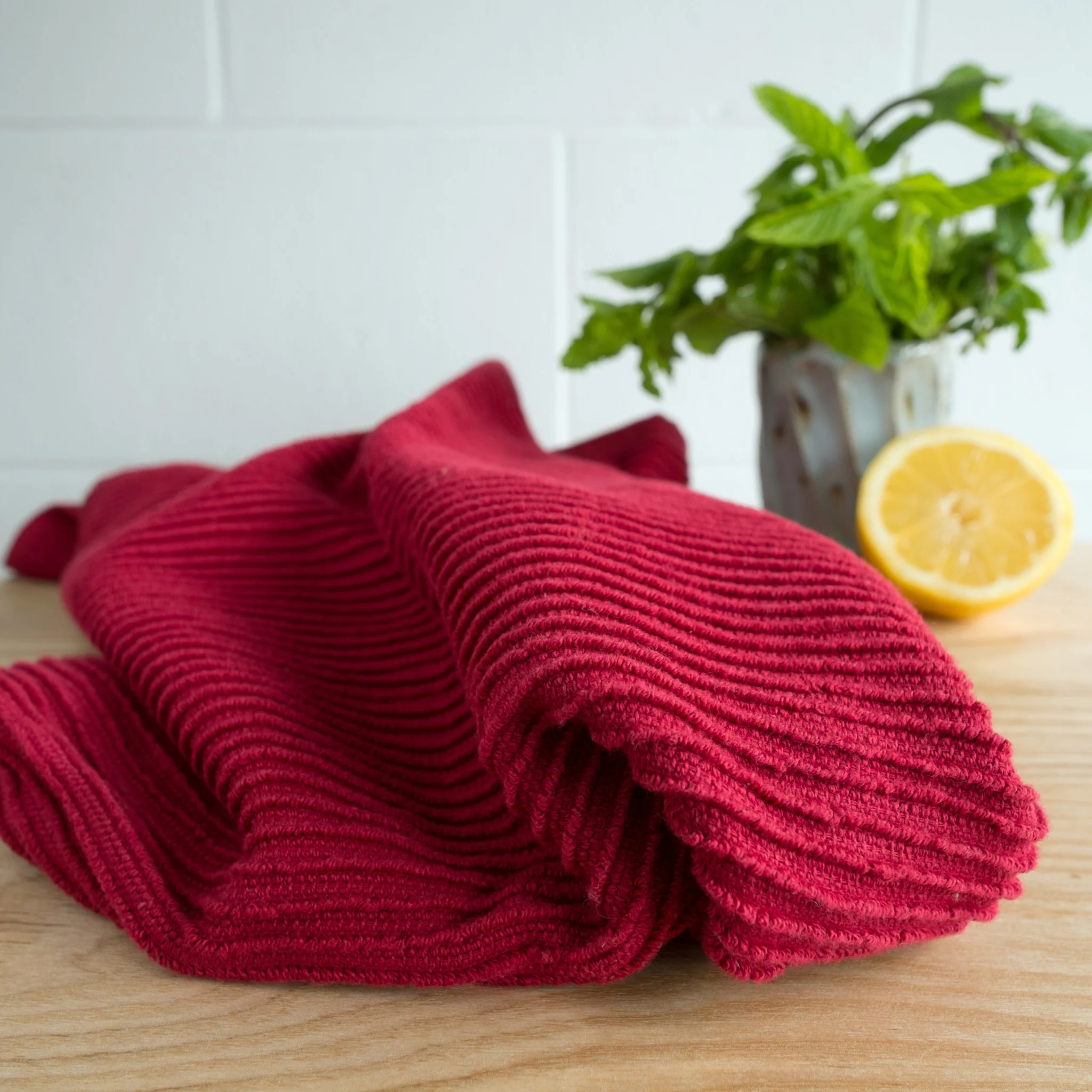 Now Designs Carmine Red Ripple Dishtowel