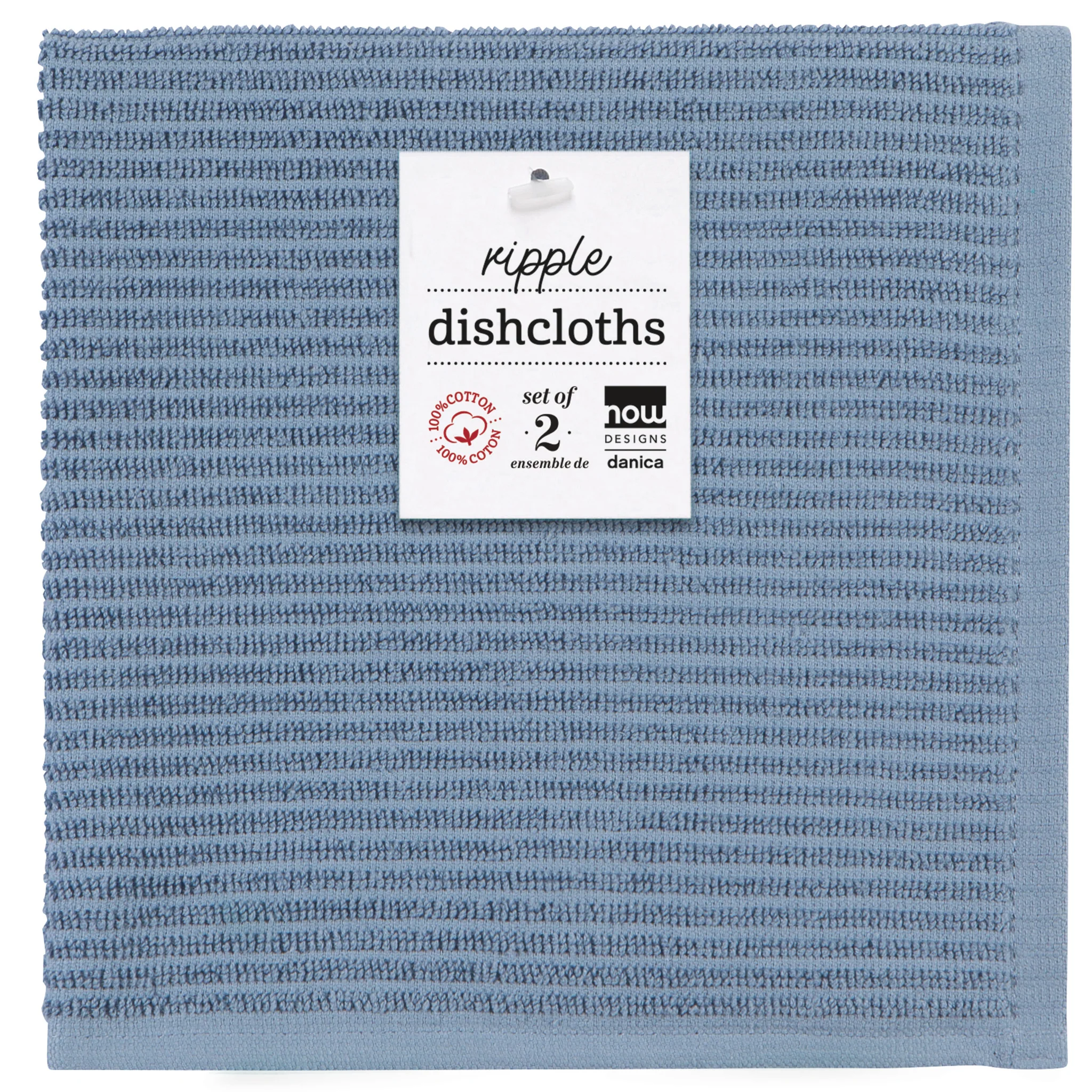Now Designs Slate Blue Ripple Dishcloths (Set of 2)
