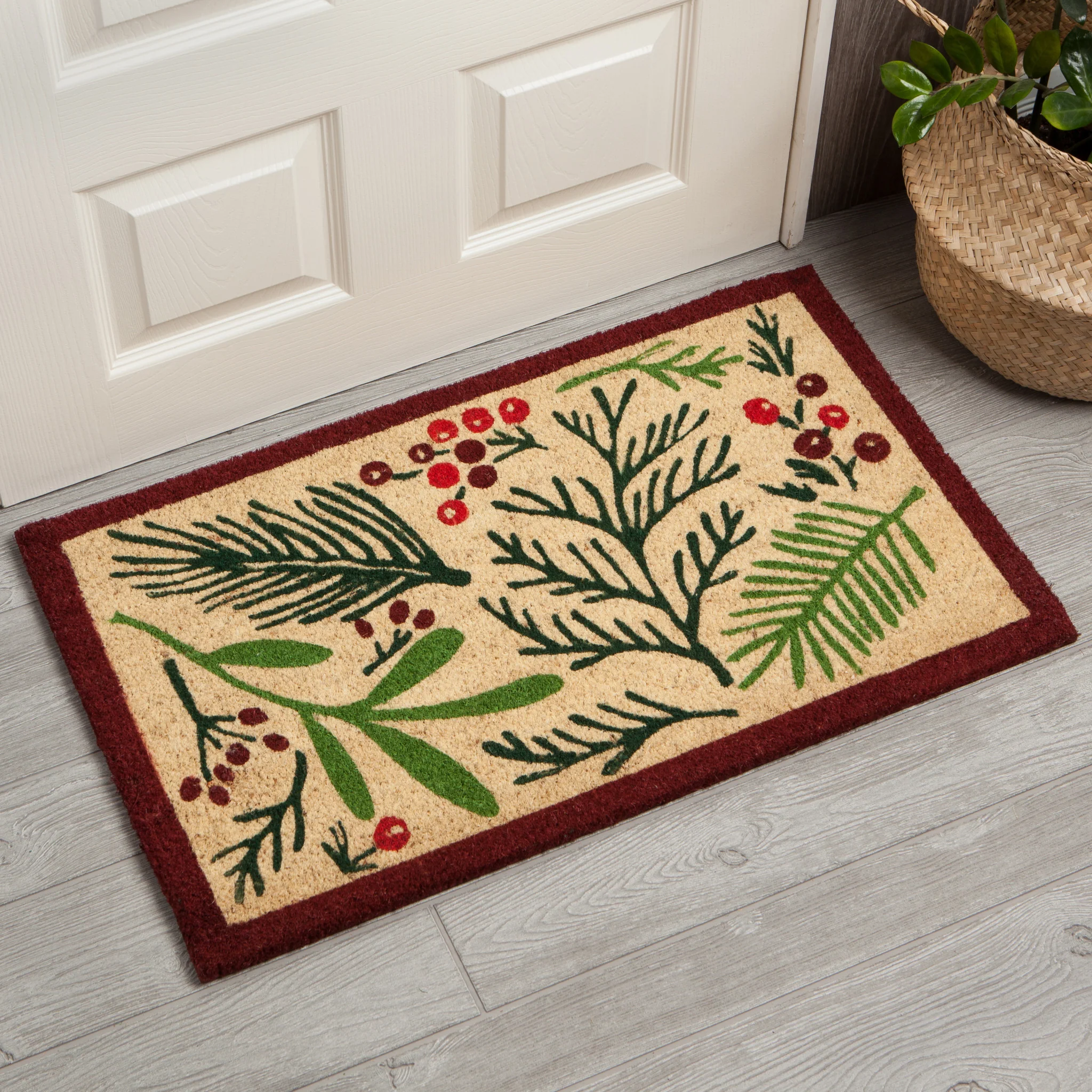 Danica Bough and Berry Coir Doormat