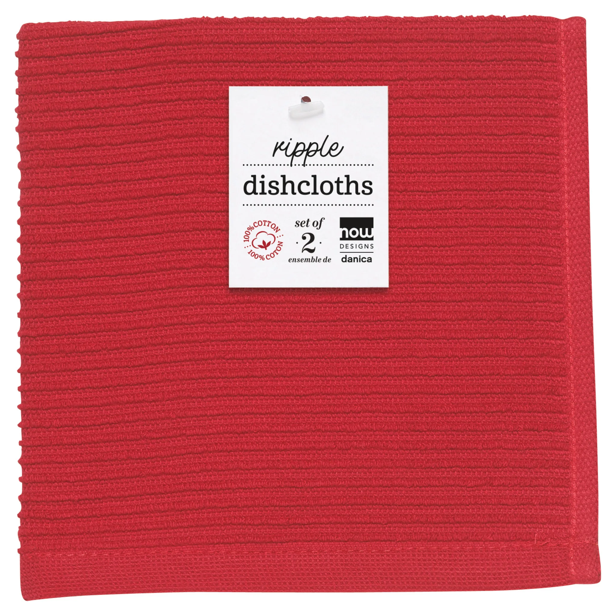Now Designs Red Ripple Dishcloth (Set of 2)