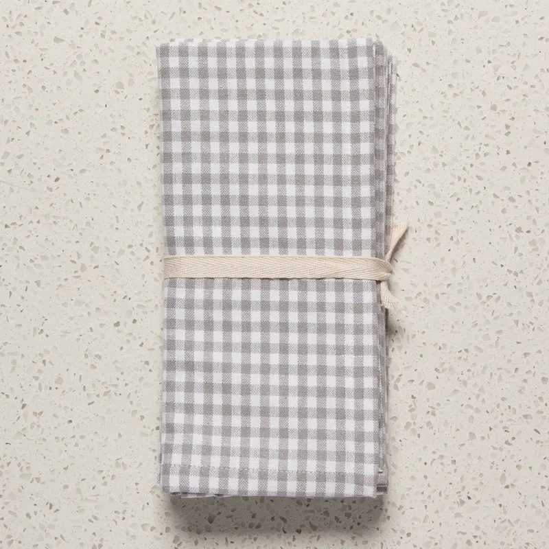 Now Designs Second Spin Gray Gingham Napkins (Set of 4)