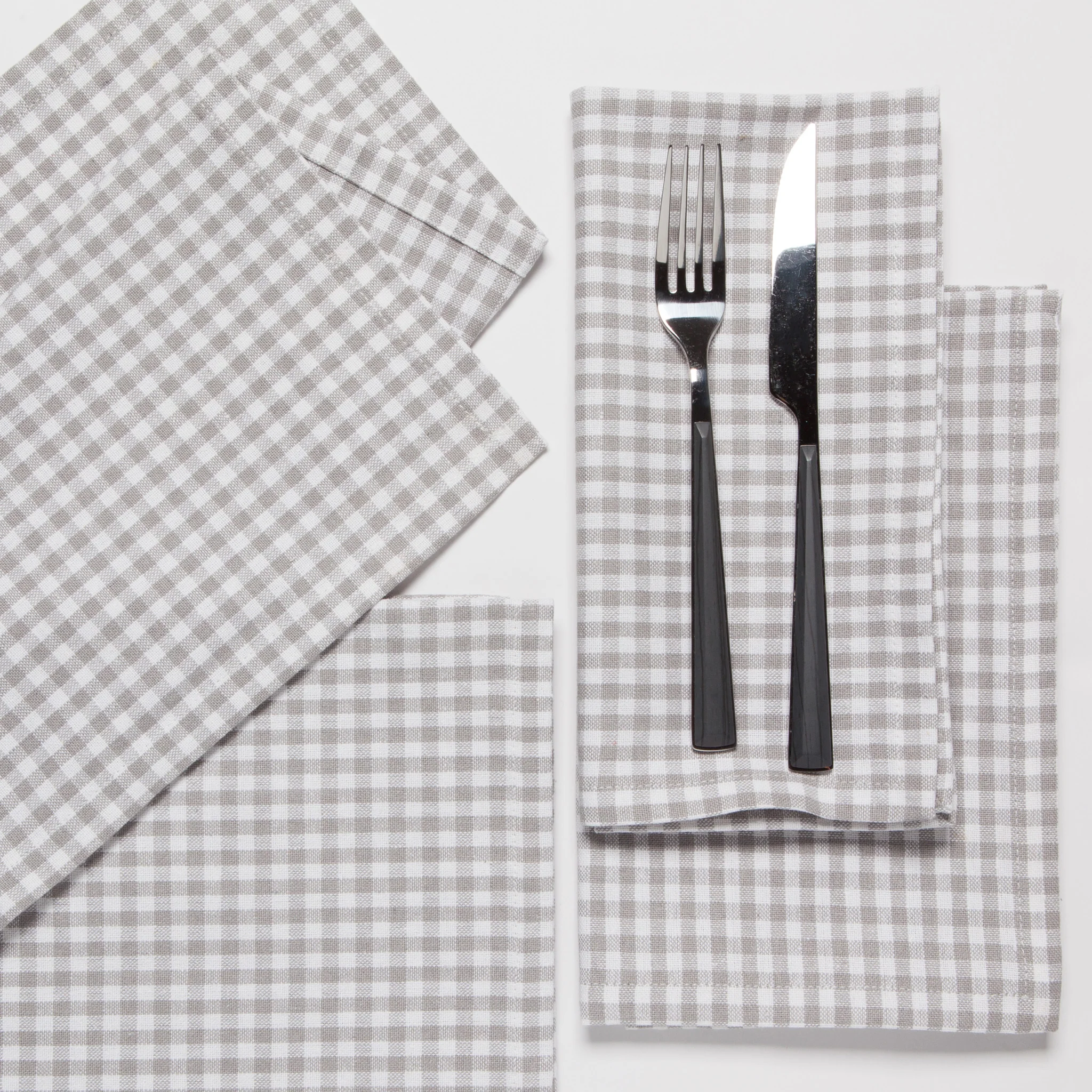 Now Designs Second Spin Gray Gingham Napkins (Set of 4)