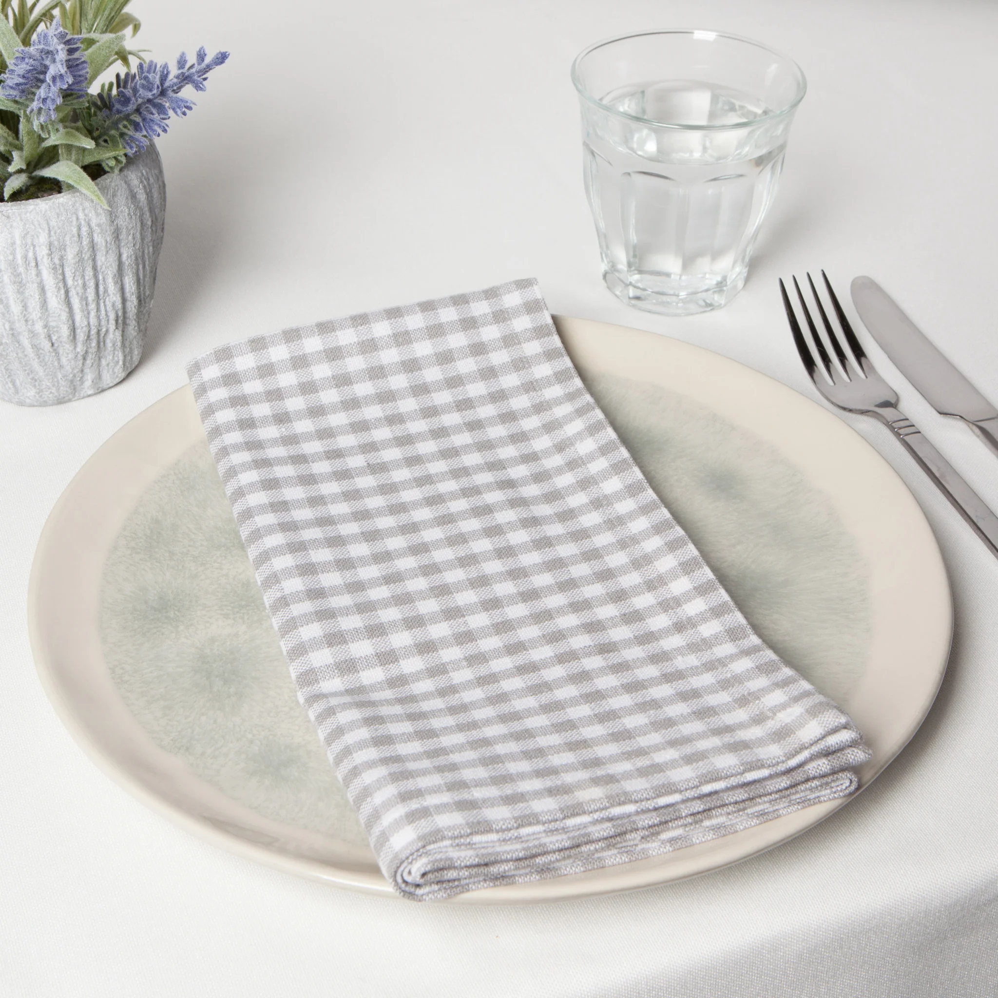 Now Designs Second Spin Gray Gingham Napkins (Set of 4)