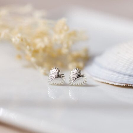 Glee Seashell Heart Studs Silver