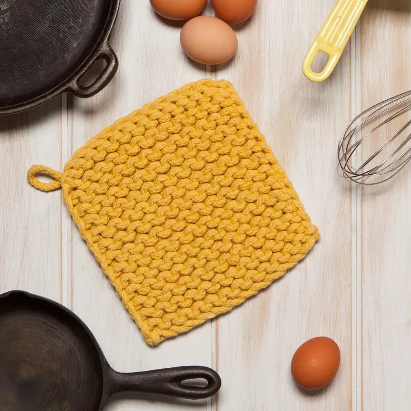 Danica Heirloom Ochre Knit Potholder