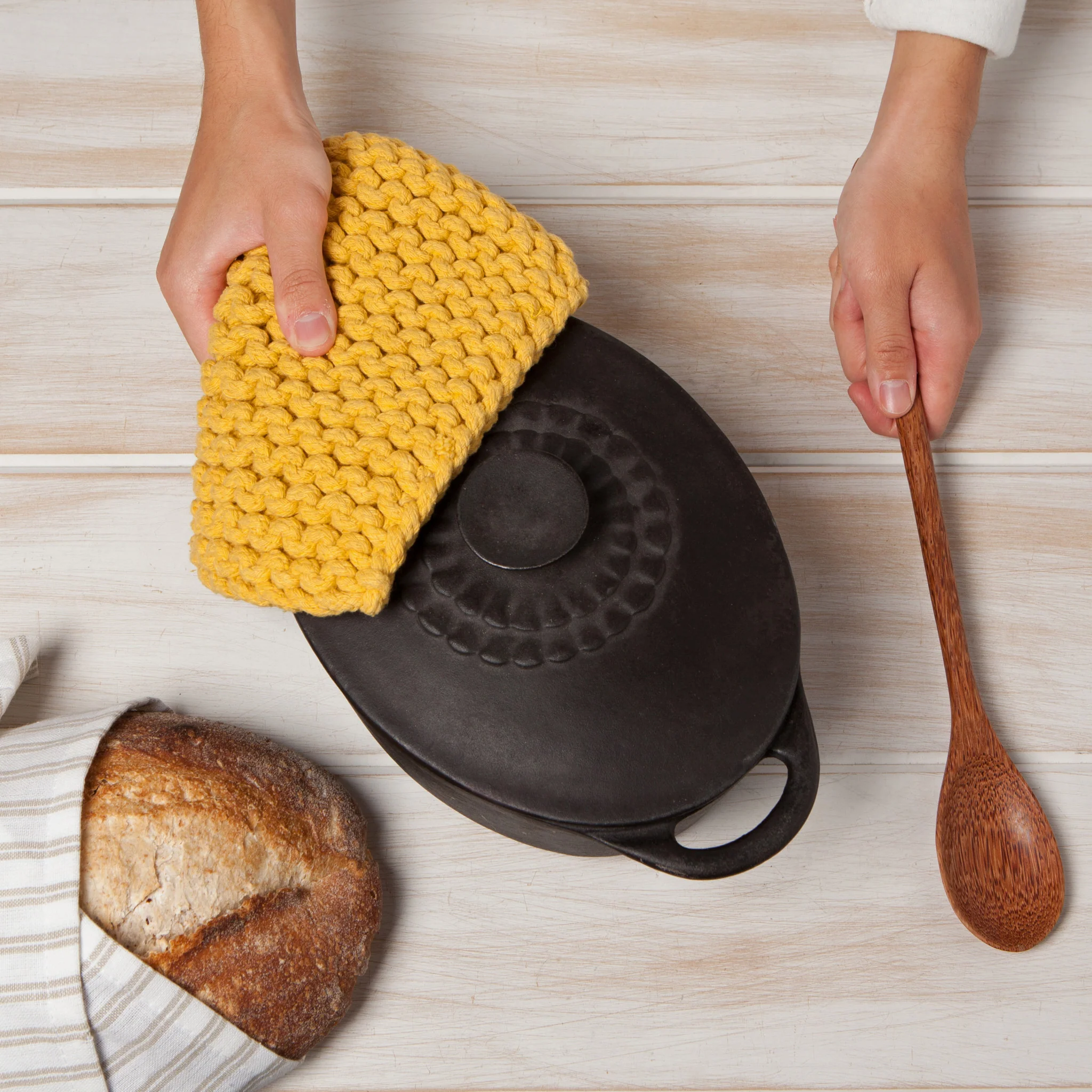 Danica Heirloom Ochre Knit Potholder