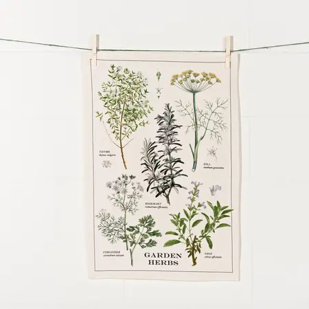 Now Designs Garden Herbs Cotton Dishtowel