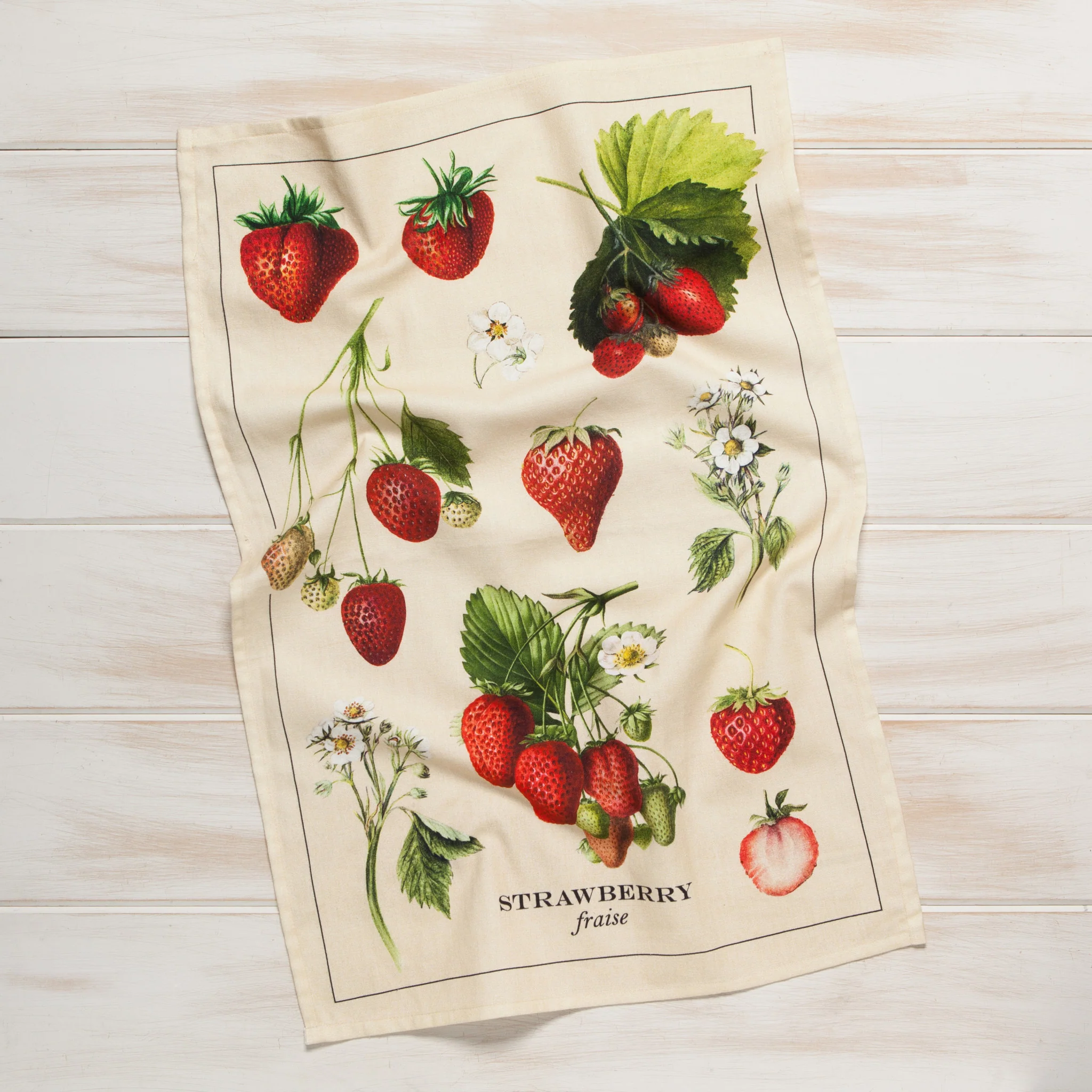 Now Designs Vintage Strawberries Cotton Dishtowel