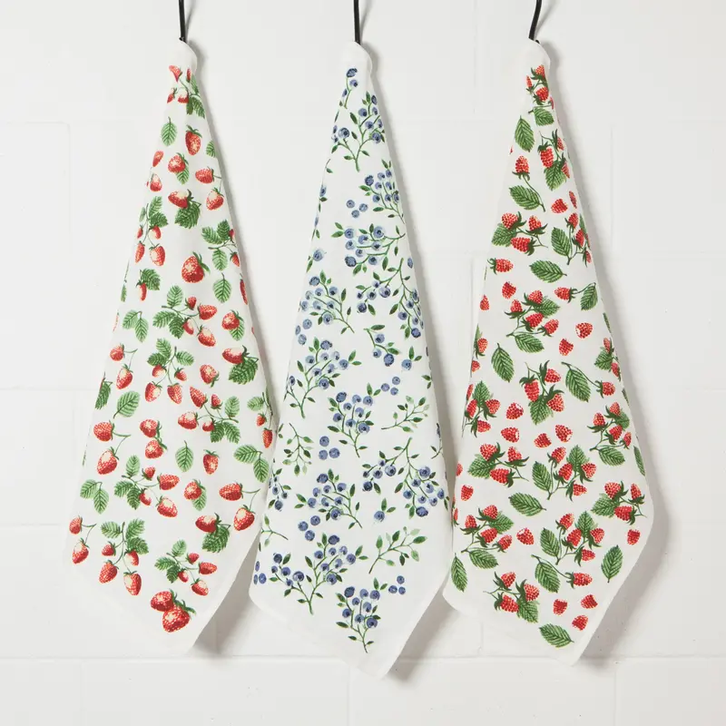Now Designs Berry Patch Bakers Floursack Dishtowels (Set of 3)