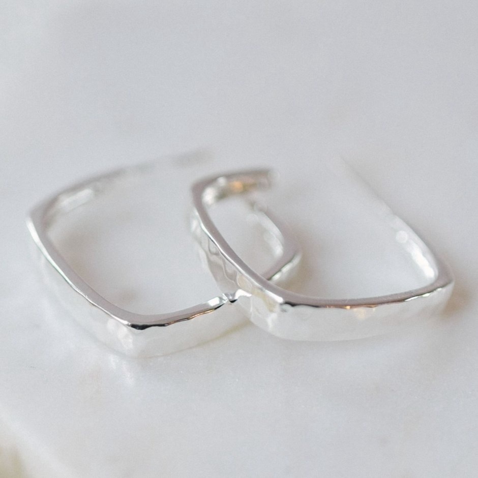 Glee Tetra Hoops Silver