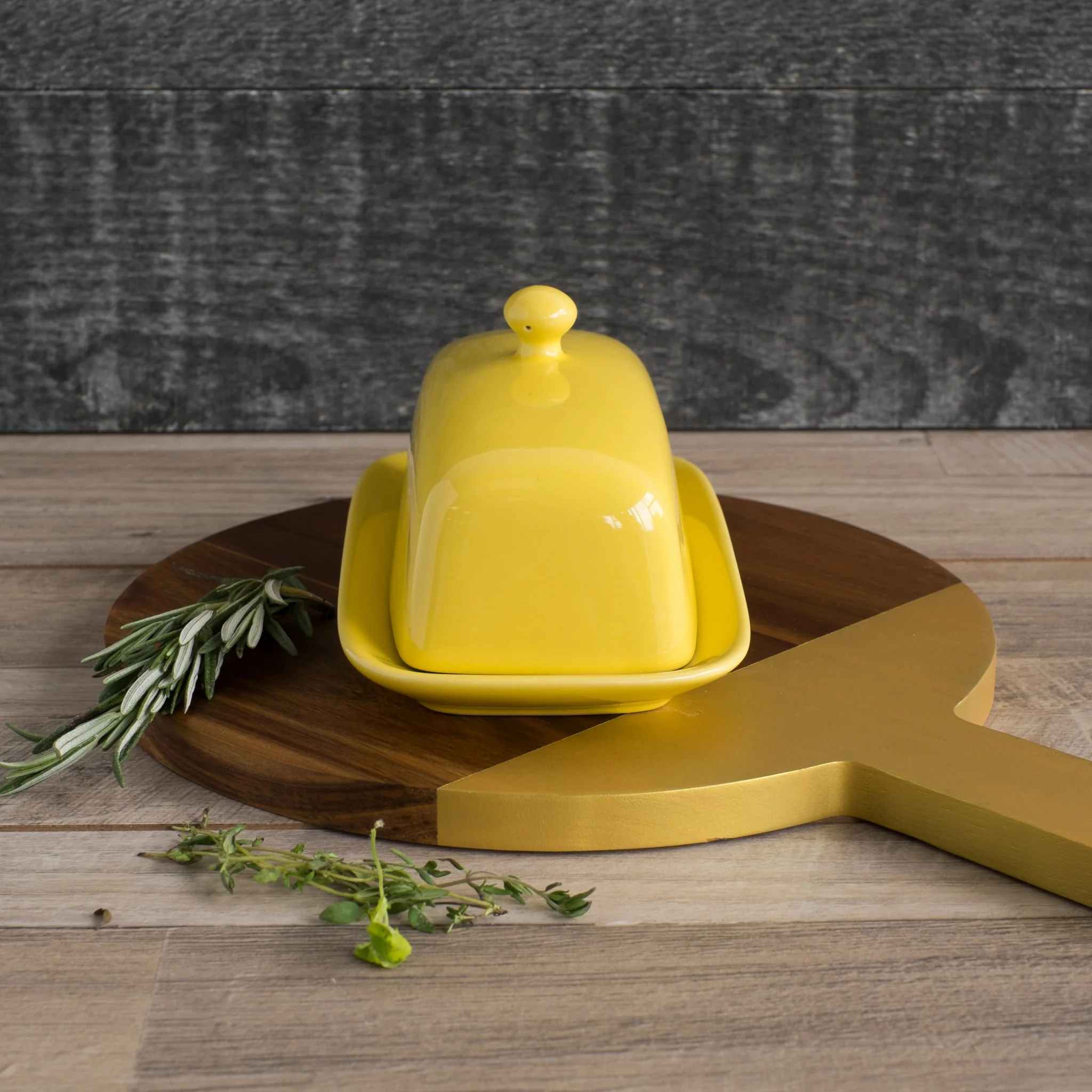 Now Designs Rectangle Lemon Yellow Butter Dish