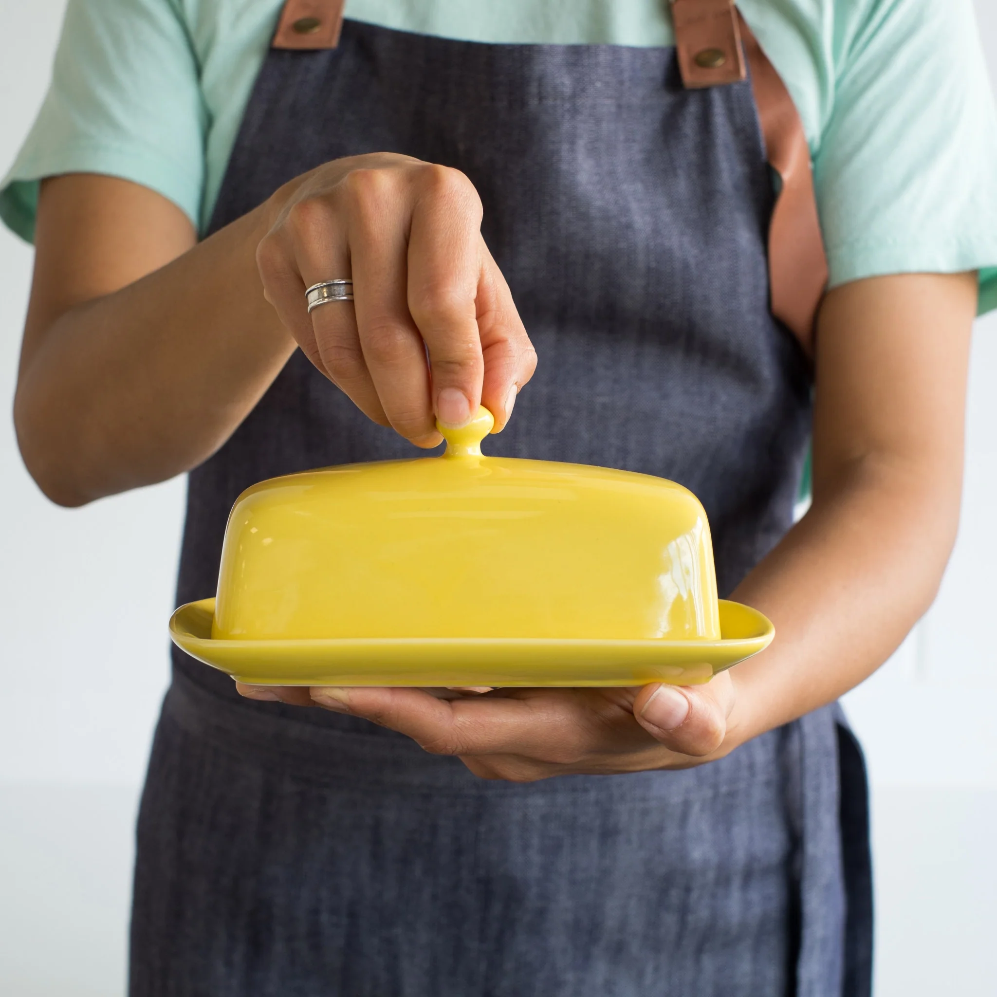 Now Designs Rectangle Lemon Yellow Butter Dish