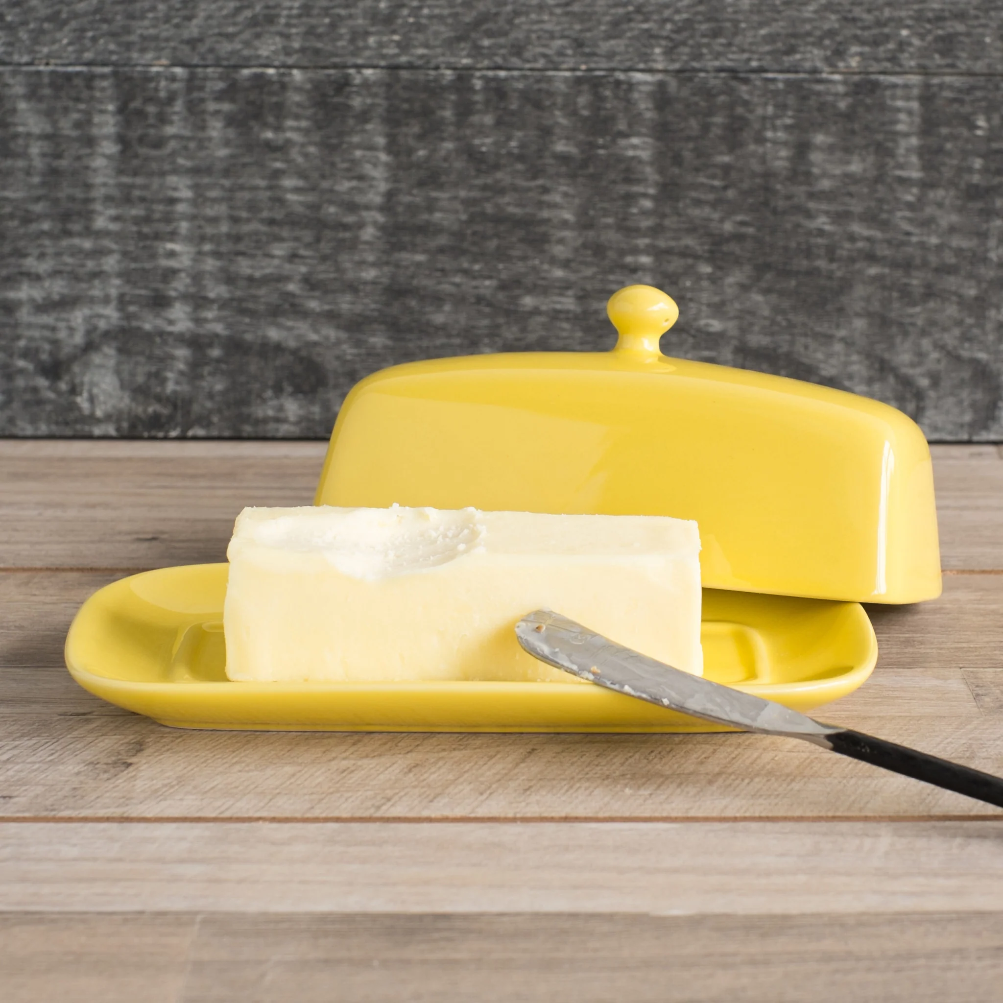 Now Designs Rectangle Lemon Yellow Butter Dish