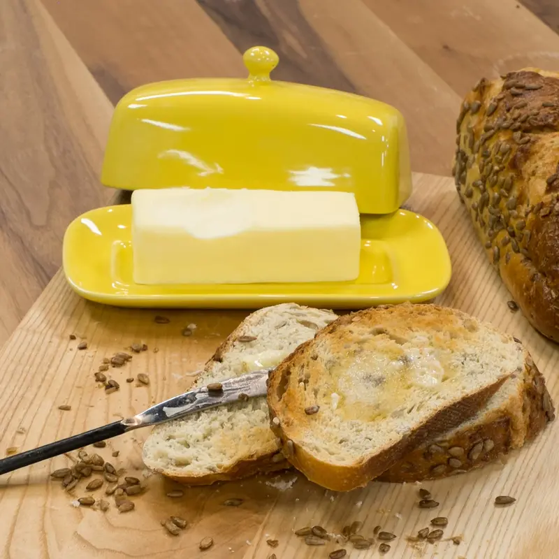 Now Designs Rectangle Lemon Yellow Butter Dish