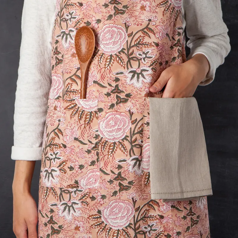 Danica Blossom Block Print Apron