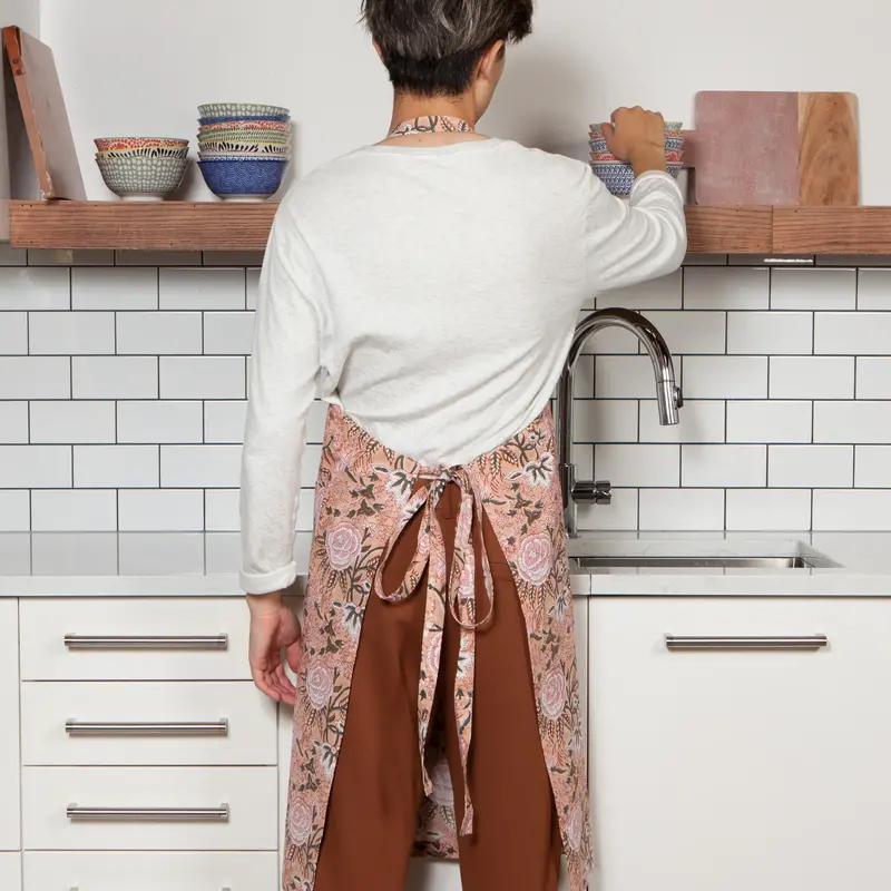 Danica Blossom Block Print Apron