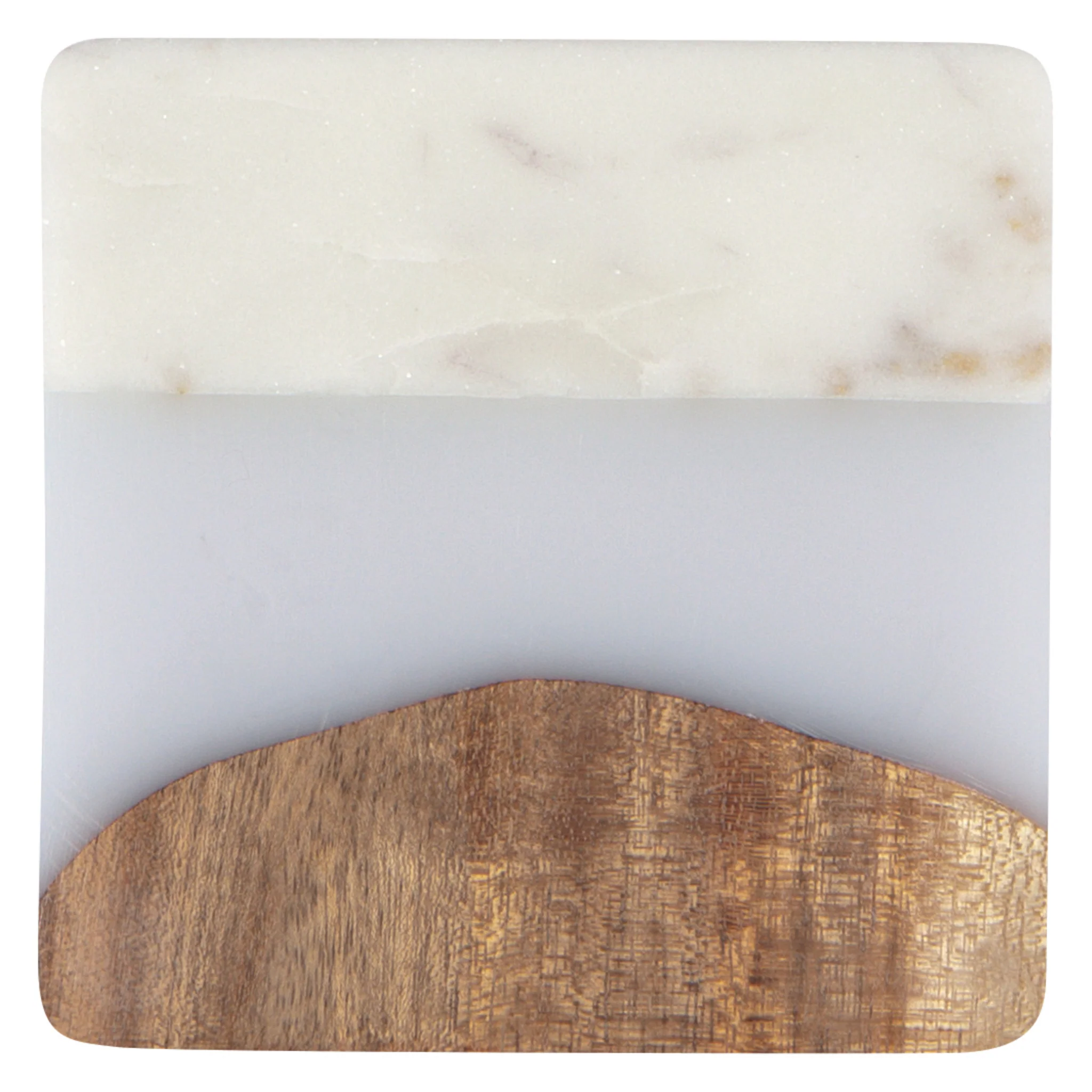 Danica Heirloom Skyline Ice Marble Wood Coasters (Set of 4)