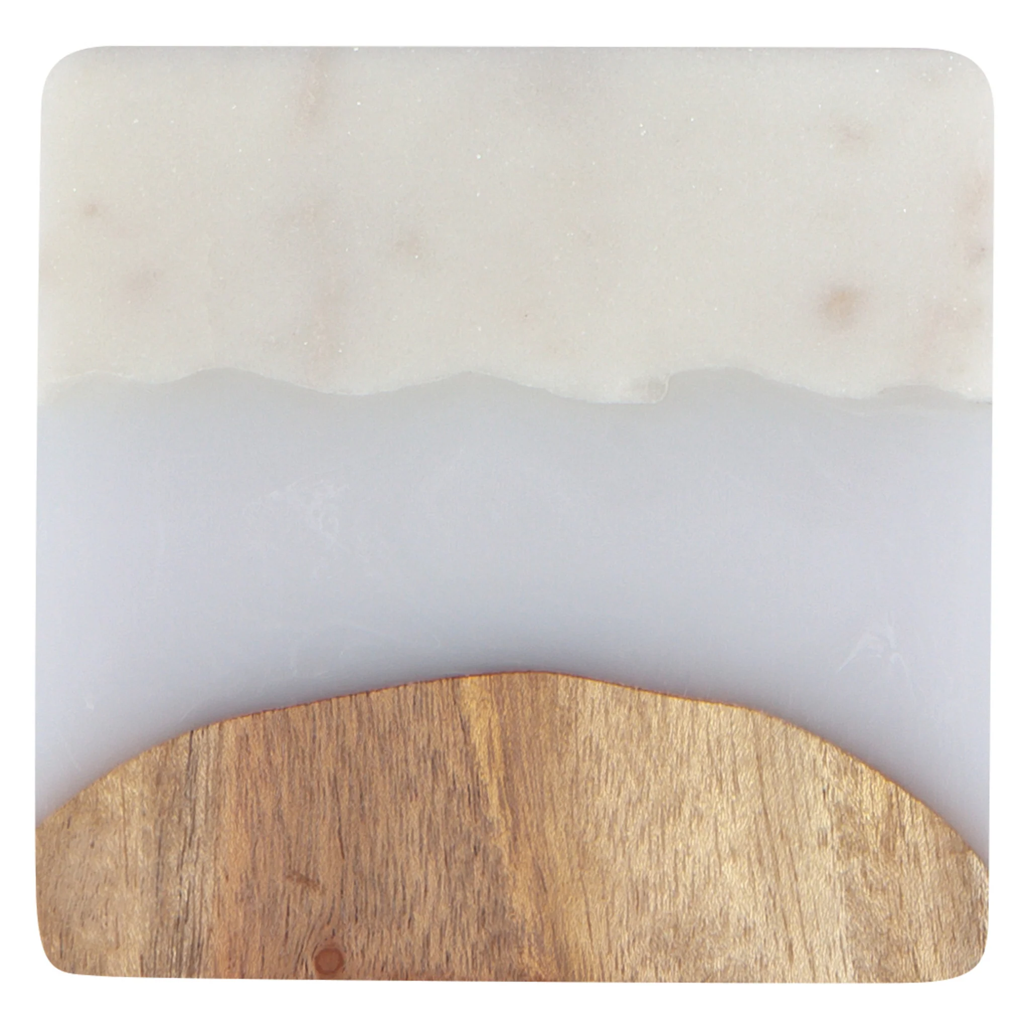 Danica Heirloom Skyline Ice Marble Wood Coasters (Set of 4)