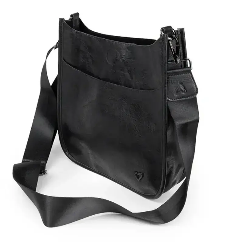 Prene LOVE Oakville Messenger Bag, Vegan Leather Black