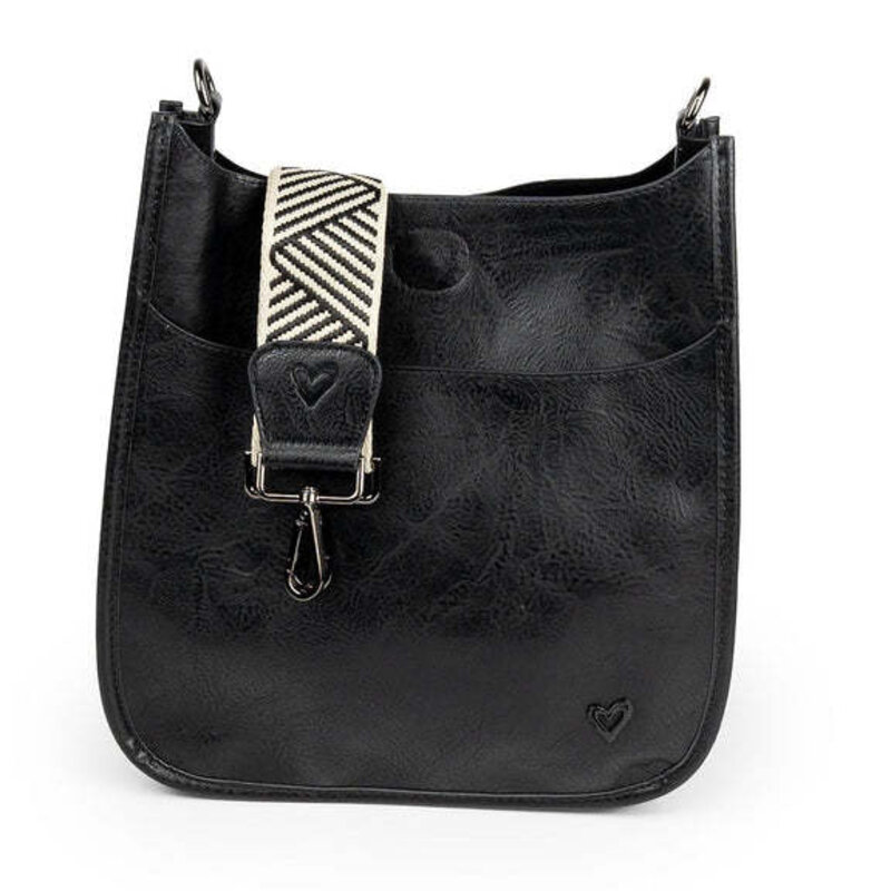 Prene LOVE Oakville Messenger Bag, Vegan Leather Black