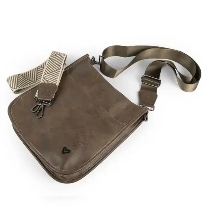 Prene LOVE Vegan Chocolate Leather Oakville Messenger Bag
