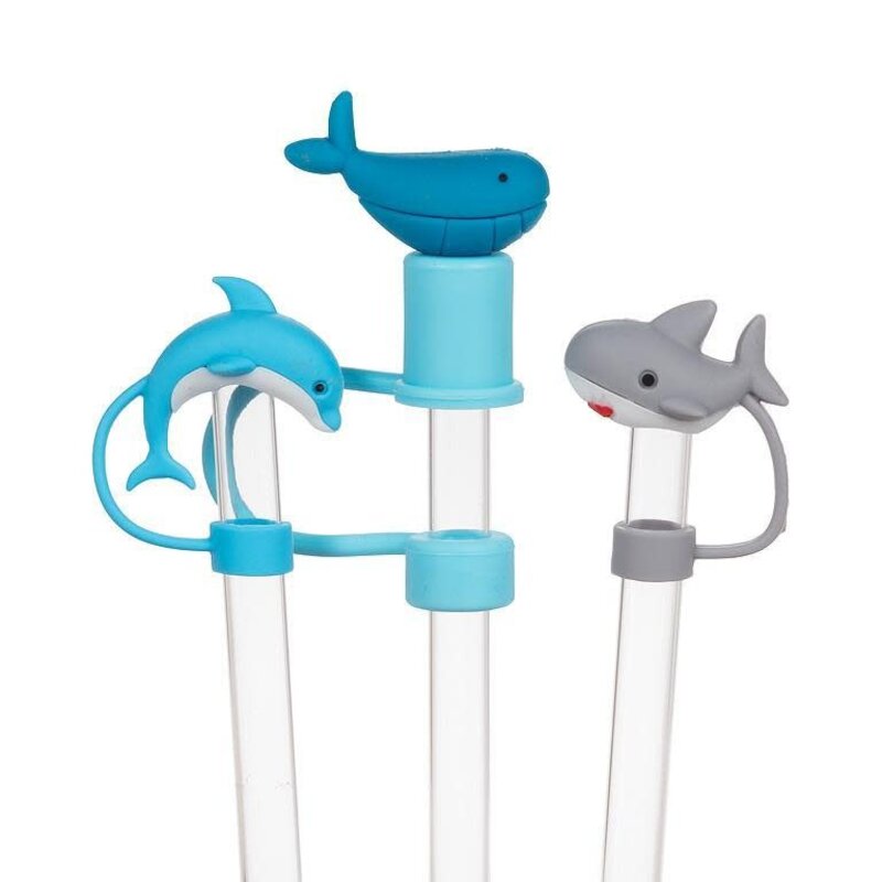Abbott Jumbo Straws with Marine Life Caps