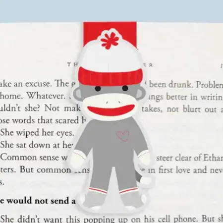 Craftedvan Stationery Sock Monkey Magnetic Bookmark