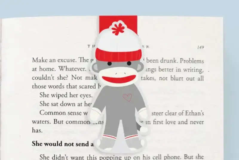 Craftedvan Stationery Sock Monkey Magnetic Bookmark