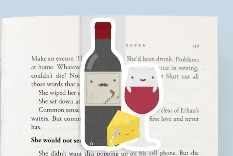 Craftedvan Stationery Red Wine Magnetic Bookmark
