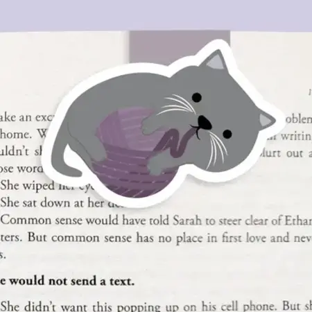 Craftedvan Stationery Crafted Van Magnetic Bookmark, Knit Cat