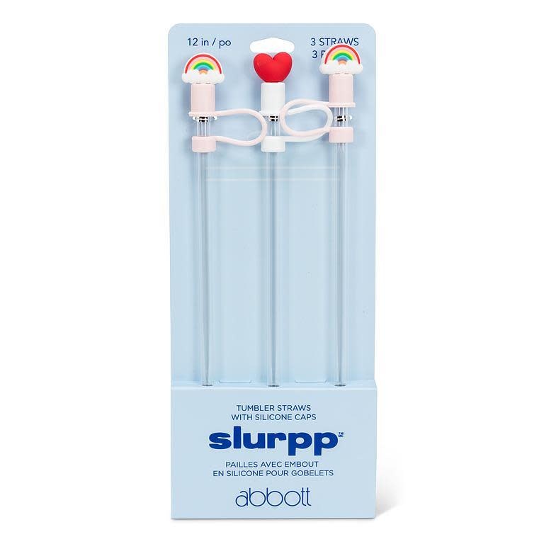 Abbott Jumbo Straws with Rainbow & Heart Caps