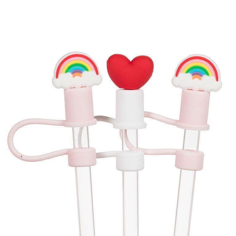 Abbott Jumbo Straws with Rainbow & Heart Caps