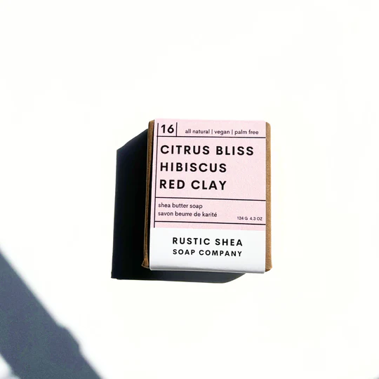 Rustic Shea Soap Company Citrus Bliss Hibiscus Shea Butter Soap Bar