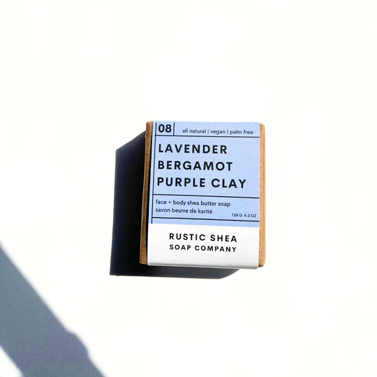 Rustic Shea Soap Company Lavender Bergamot Shea Butter Soap Bar