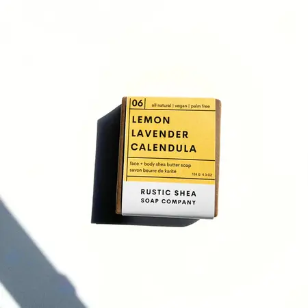 Rustic Shea Soap Company Lemon Lavender Shea Butter Soap Bar