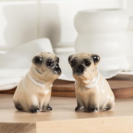 Abbott Pug Dog Salt + Pepper Shakers