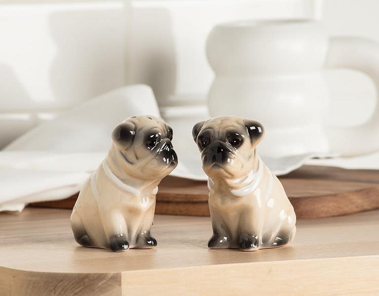 Abbott Pug Dog Salt + Pepper Shakers
