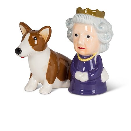 Abbott Queen & Corgi Salt + Pepper Shaker SET