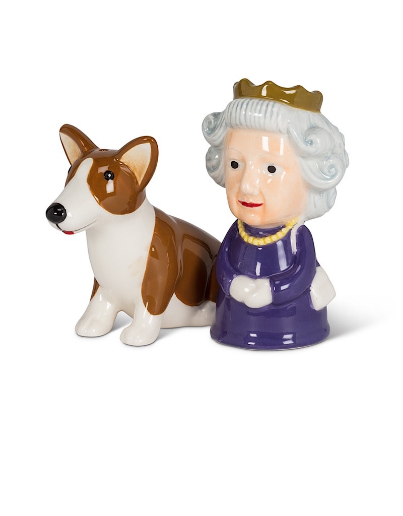 Abbott Queen & Corgi Salt + Pepper Shaker SET