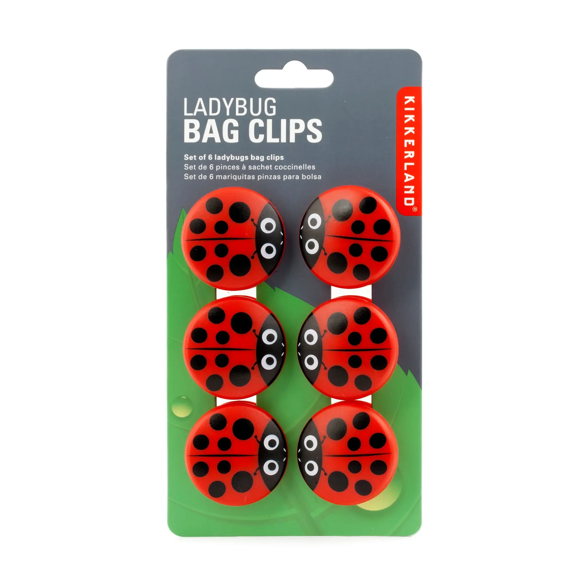 Kikkerland Ladybug Bag Clips (Set of 6)