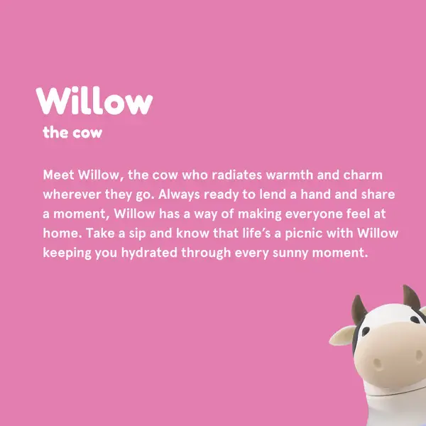 Bestie Animal Bottle, Willow Cow