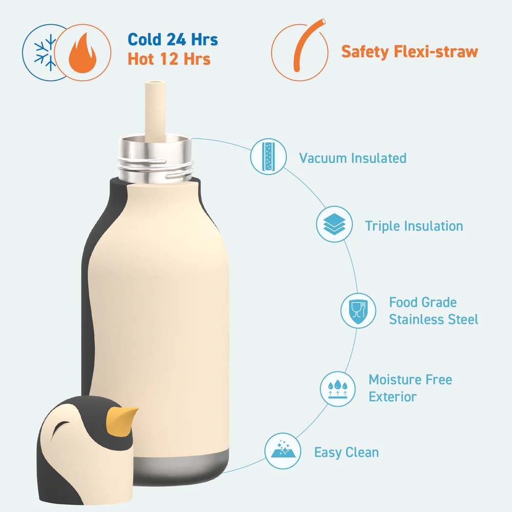 Bestie Animal Bottle, Arlo Penguin