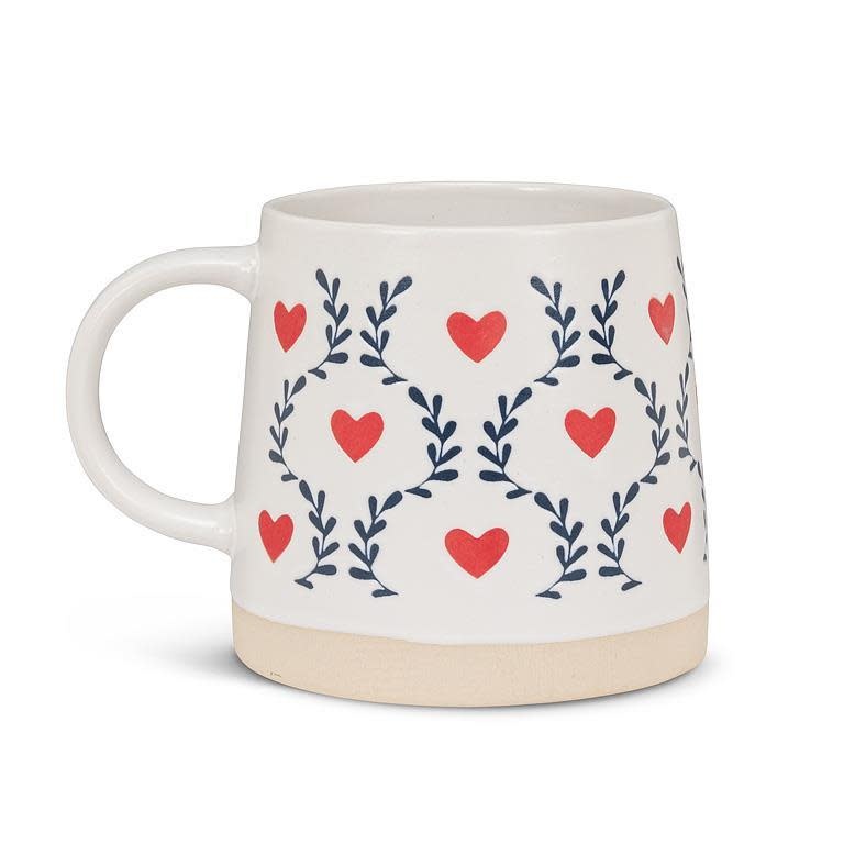 Abbott Wide Base Mug w/Scandi Hearts & Leaves