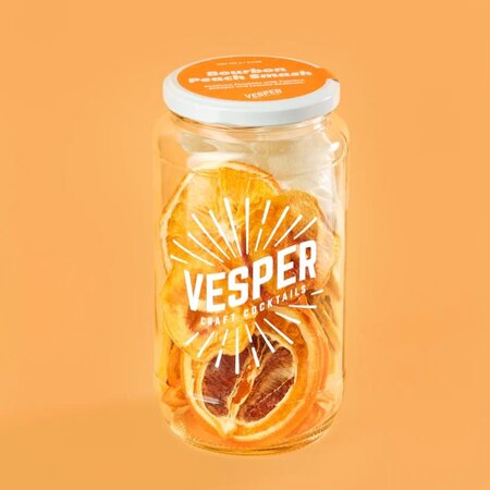 Vesper Bourbon Peach Smash Cocktail Jar