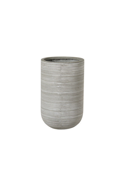 LH Home Pot Ribbed Gris blanc