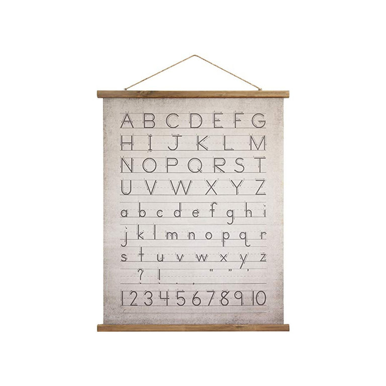 Creative Co-Op Canvas & Wood Scroll alphabet